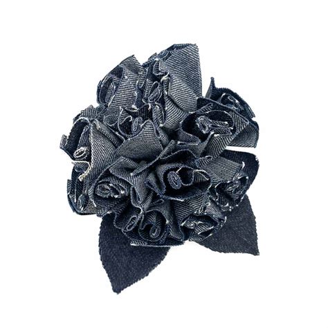 chanel denim camellia brooch|Chanel vintage brooch.